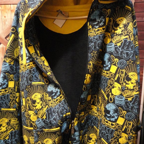 Johnny Blaze Barber Shop Hair styles Full zip Colorful Hoodie~Unique VTG - Picture 2 of 5